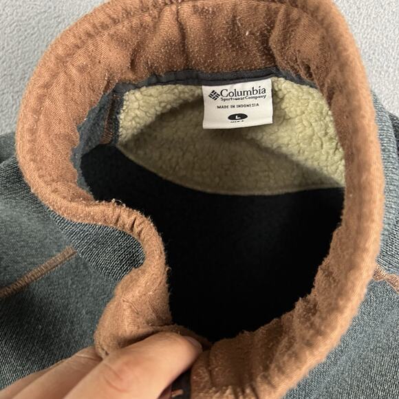 Columbia Jacket Mens Large Gray Quarter 1/4 Zip Fleece Outdoor Pullover - Picture 3 of 6